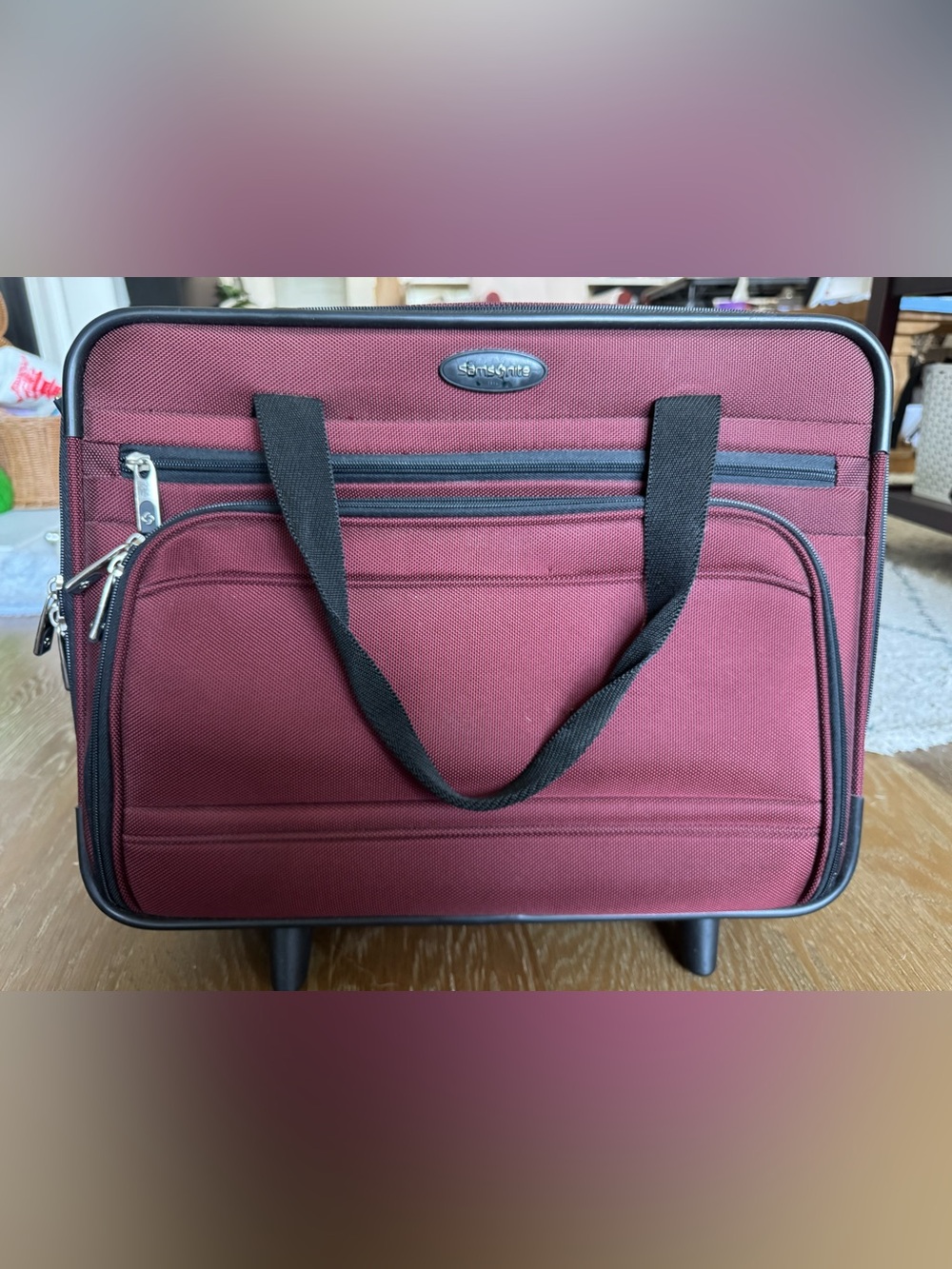 Samsonite Burgundy Business Travel Tote with Wheels